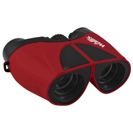Wallis Binocular Compacto Tipo Porro, Recubrimiento Green, 10 x 22 mm, Color Rojo