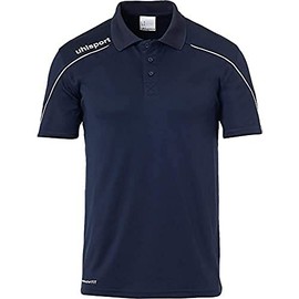 uhlsport Stream 22 - Polo da Bambino, Bambini, T-Shirt, 100220412, Navy/Bianco, 140