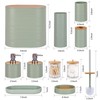 Bathroom Accessory Set,10 PCS LightGreen Bathroom Set with Trash Can,Toothbrush