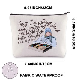 JNIAP Holiday Movie Makeup Bag Amanda Woods Gifts I Am Eating Junk Watching Rubbish Rosehill Cottage Gifts (guys mb)