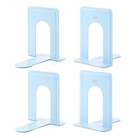 Mr. Pen- Book Ends, 4 Pack, Light Blue, Heavy Duty Metal Bookends for Shelves, Book Holders for Shelves, Metal Bookends
