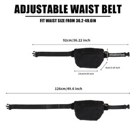 Women's Teddy Fur Bag Soft Fashion Waist Packs Casual Versatile Waist Bag Adjustable Belt Crossbody Teddy Bag Bumbags Fanny Pack,for Girl Women Ladies Travel Work Festival Daily (Black)