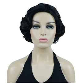 Lydell Vintage Short Curly Finger Wavy Flapper Wigs Hairpiece for Women Girls with 2 Free Wig Caps Blonde