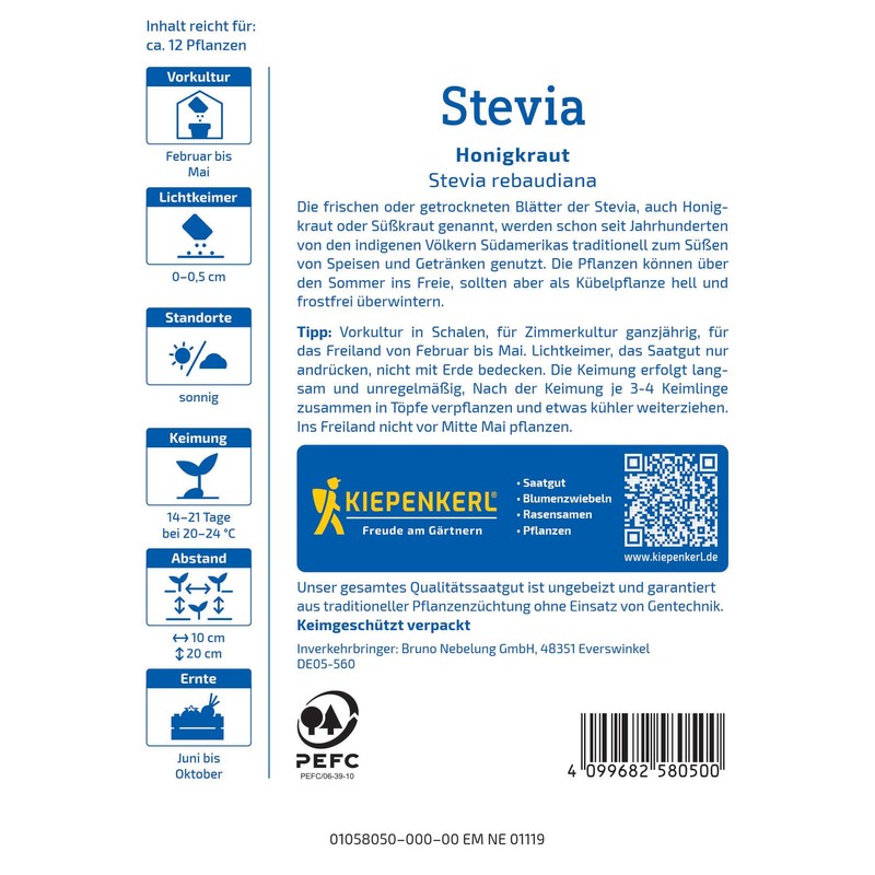 Kiepenkerl Steviasamen Honigkraut 105805
