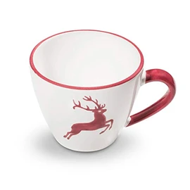 GMUNDNER KERAMIK Gourmet Coffee Cup Capacity 0.2 Litres Bordeaux Red Stag Crockery Handmade in Austria