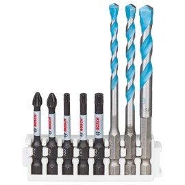 Bosch Professional, 8 Piece Impact Control Screwdriver Bit and Multi-Purpose Drill Set (Pick and Click, Accessories, Impact Drill, Cordless Drill)