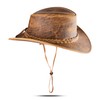 HADZAM Elephant Skin Themed Australian Style Leather Cowboy hat Shapeable