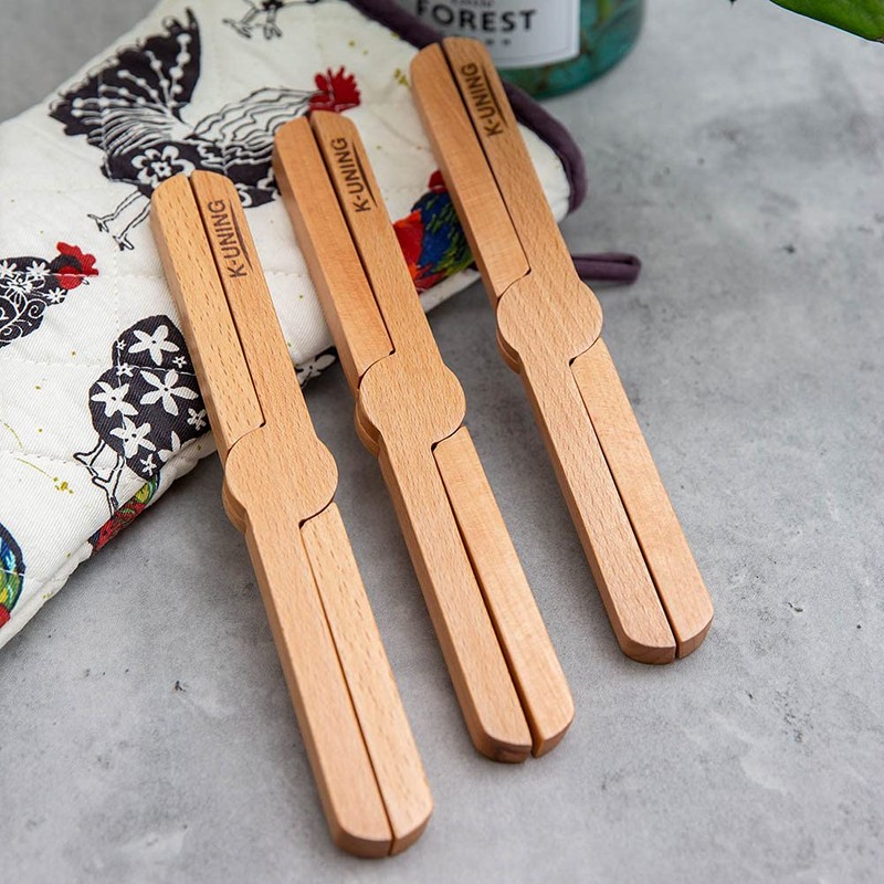 K-UNING Pot Trivet Folding One-Touch Wood Compact Outdoor