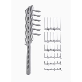 CombPal Scissor Clipper Over Comb - Barber Home Haircutting Guide Set (Classic Set, Gray)