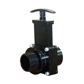 Valterra 7108 ABS Gate Valve, Black, 1-1/2" FPT x MPT