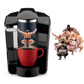 Q.CUTIANS Funny Stickers - Office Coffee Maker Water Dispenser Water Spout Decoration Vinyl Decal - Bathroom Kitchen Sink Toilet Waterproof Joke Gifts for Prank Lovers (Sumo Pattern - 1)