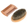 Set de cepillo y peine de barba de cerdas naturales