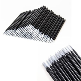 Micro Applicators 200 Pcs, Black Micro Brushes Disposable, Adjustable Micro Swabs Lash Extensions, for Eyelash Extensions Makeup and Personal Care (Black & White)