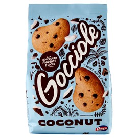 Pavesi Biscotti Frollini Gocciole Coconut, Biscotti da Colazione con Cioccolato Fondente e Cocco - 320 gr