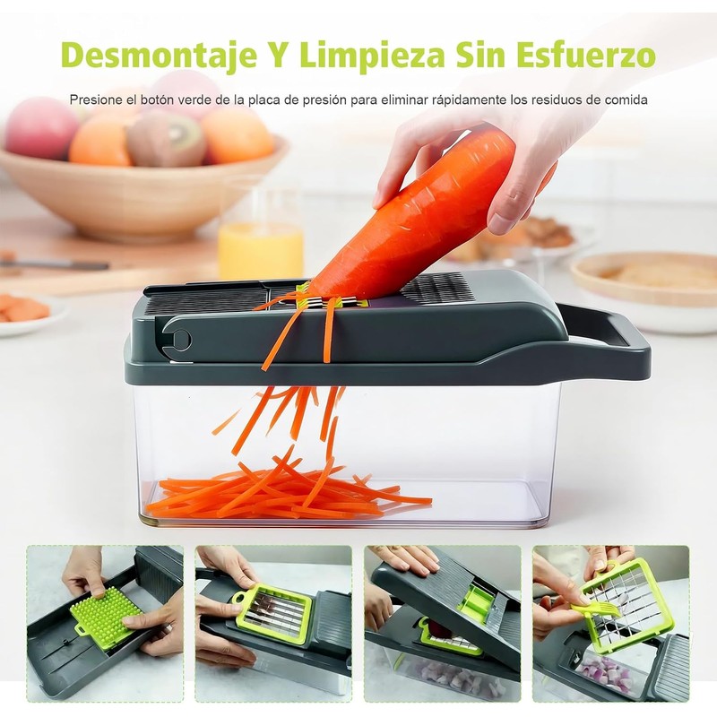 Cortador de Verduras 15 en 1 Yolispa 2512477-610MX-CCY Rayador y