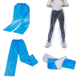 DeaHea 4 Pack Disposable Rain Pants Raincoat Unisex Adult Waterproof Long Tube Rain Pant with Shoe Cover Thickened Plastic Foot Wrapped Rainpants Outdoor Activities Travel Cycling