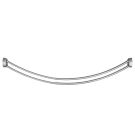 Utopia Alley Rustproof Wall Mounted Aluminum Double Curved Shower Curtain Rod, Screw Mount Rod, Secure Than Tension, Adjustable Shower Rod from 45" to 72", Includes shower liner & hooks (Chrome)