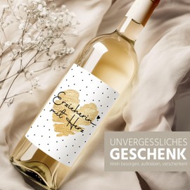SpecialMe® Weinetiketten Weinflaschenetiketten Aufdruck Erzieherin mit Herz Flaschenetiketten selbstklebend Danke Geschenk Abschied Weiss unisize