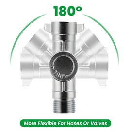 Watflow 180° & 360° Adjustable Metal Swivel Connector，Durable Brass & Chrome Plated, Prevents Kinking & Twisting - Compatible with USA Standard Garden Hoses