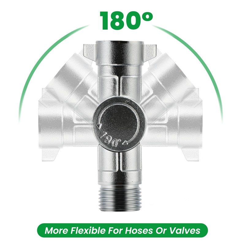 Watflow 180° & 360° Adjustable Metal Swivel Connector，Durable Brass &
