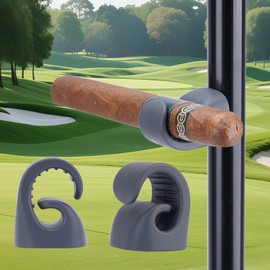 HMAZAE Magnetic Cigar Holder for Golf Cart, 2 Pack Universal Cigar Clip with Strong Magnet, Elasticity Silicone Stogie Accessories for Golfing Fishing Camping, Perfect Gifts for Men (Gray)