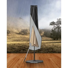 Maxesla 420D Cantilever Parasol Cover with Rod, Parasol Covers Waterproof Windproof with Zip,Garden Umbrella Cover Heavy Duty Rip Proof and Snow Safe Oxford Fabric, 265cm(50x70x40cm) for 2-4m Umbrella
