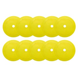 AZNABLE Flat Markers Soccer Markers Marker Cones Futsal Training Set of 10 (Yellow)