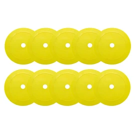 AZNABLE Flat Markers Soccer Markers Marker Cones Futsal Training Set of 10 (Yellow)
