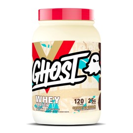 GHOST Whey Protein Powder, Coffee Ice Cream - 2LB, 25G of Protein - Whey Protein Blend - ­Post Workout Fitness & Nutrition Shakes, Smoothies, Baking & Cooking - Soy & Gluten-Free
