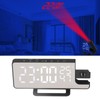 Projection Alarm Clock Mirror Screen USB Charging Snooze 180° Digital