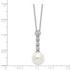925 Sterling Silver 10mm Simulated Shell Pearl Cubic Zirconia CZ