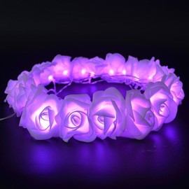 Yuuming LED Rose Flower String Lights for Wedding Party Decorations Rose Decoration Light for Home Birthday Festival Indoor Outdoor Battery Operated LED Rose Light Purple