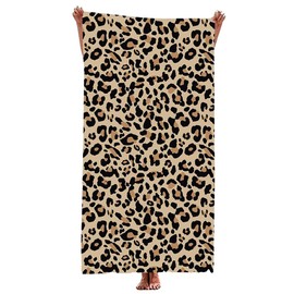Leopard Print Towels, Beach Towel, Pool Towels, Large Beach Towels with Leopard Print, Quick-Drying, Bath Towel for Men and Women, Leopard Print, 75 x 150 cm