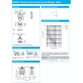 ETA Circuit Breaker, Push To Reset, Single Pole, AC240V, DC28V, 10A, Series 1658