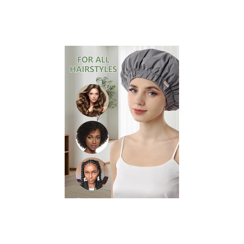 Years calm Gorros de ducha reutilizables e impermeables para mujer,
