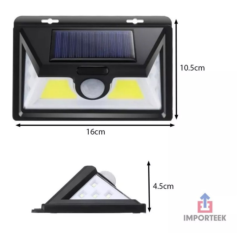 Importeek Lampara Solar Led Reflector Exterior Jardin Sensor Potente