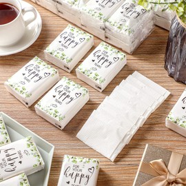 Wedding Facial Tissues Items for Welcome Bags Pocket Tissues Mini Tissues Travel Size Wedding Favors for Guests 3-Ply Happy Tears Tissue Packs for Party Ceremony Graduation(50 Packs)
