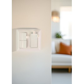 Toggle Shield Rocker – Snap-On Light Switch Guard for Rocker Switches | Tool-Free Childproof Cover Protects Smart Home Devices, Security Cameras & Lights | Clear, Invisible Design (White, 20 Pack)