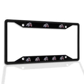 Fastasticdeals Metal Insert License Plate Frame Bulldog C Weatherproof Car Accessories Black 4 Holes Solid Insert