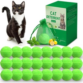 Cat Deterrent Outdoor 24 Pack, Natural Peppermint Cat Deterrent Indoor, Keep Cats Out of Plants, Yards, Gardens from Cats and Dogs Educational Deterrents