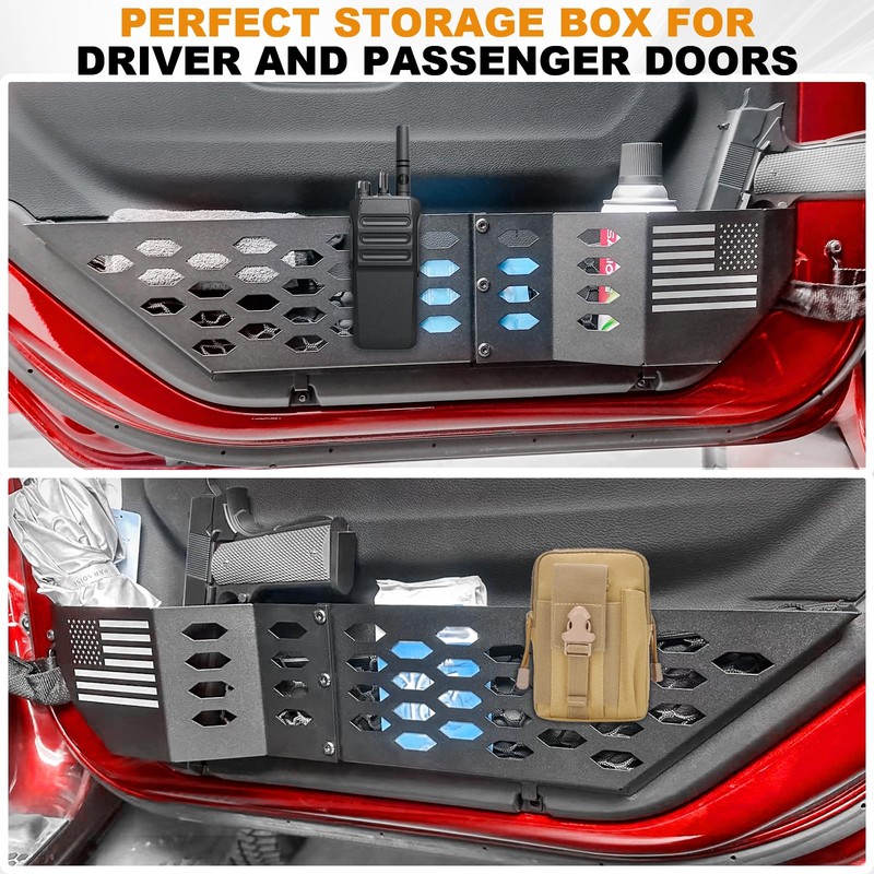 CALBEAU Metal Front Door Pocket Storage Box Compatible with Jeep