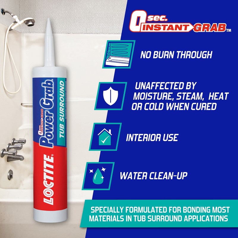 Loctite Power Grab Tub Surround Construction Adhesive, 9 fl oz