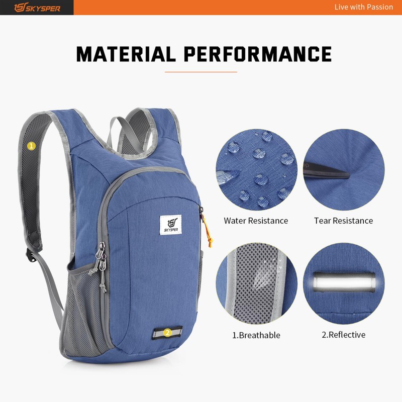 SKYSPER Small Daypack 10L Hiking Backpack Packable Lightweight Travel Day