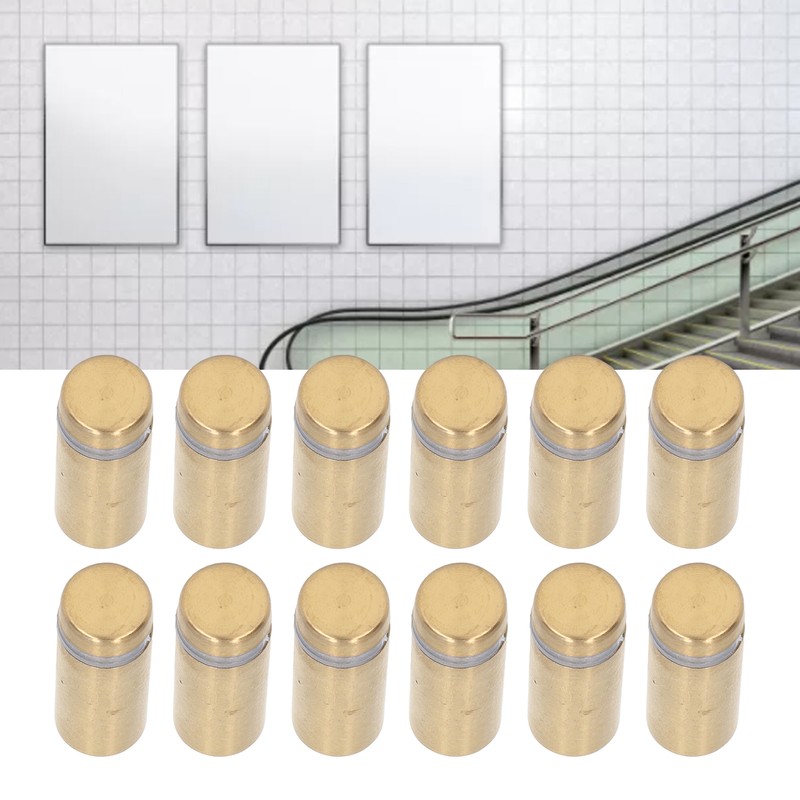 12Pcs Standoff Screws Stainless Steel Electroplated Brushed Gold Advertising Nails