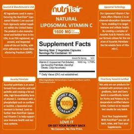 Nutriflair Liposomal Vitamina C Antioxidante 180 Capsulas Sabor Naranja