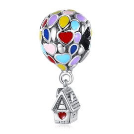 LaMenars Up House Bruno Donald Cartoon Charm for Bracelets and Charms 925 Silver Beads for Necklaces Pendant for Mother's Day Birthday Christmas, Silver, Cubic zirconia