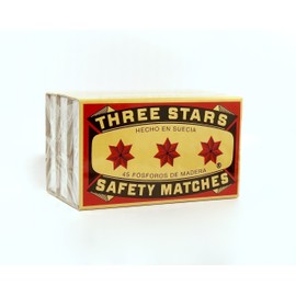 Swedish Match, Three Stars Safety Matches, 3 Pack, Strike-On-Box