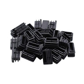 Yoohey 30PCS Black Rectangle End Caps Plastic Square Rectangle Furniture Foot Table Chair Legs Tube Inserts Threaded End Blanking Caps Protector (13 x 26mm)