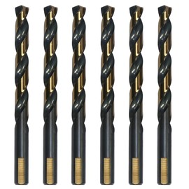 VALYRIANTOOL 6PCS 1/2" HSS Black Gold Twist Drill Bits Set, 135 Degree Split Point, Jobber Metal Drill Bit, General Purpose for Use in Mild Steel, Copper, Aluminum, Zinc Alloy, Wood, and Plastic