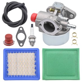 Amazeful 640025 Carburetor for Tecumseh OH195EA OHH45 OHH50 OHH55 OHH60 5.5HP 6HP 6.5HP Engine Replace 640014 640025 640025B Craftsman Lawn Mower Carb Kit with Filter
